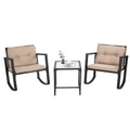Outdoor Bistro Set Schaukeln 3 Stück Patio Set Rattan Stuhl