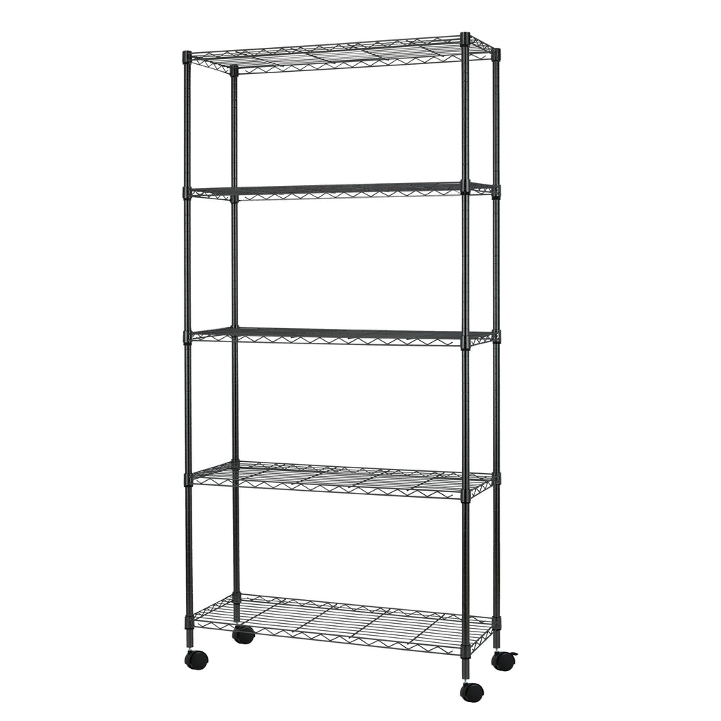 5 Stufendraht-Metallregale mit Rädern