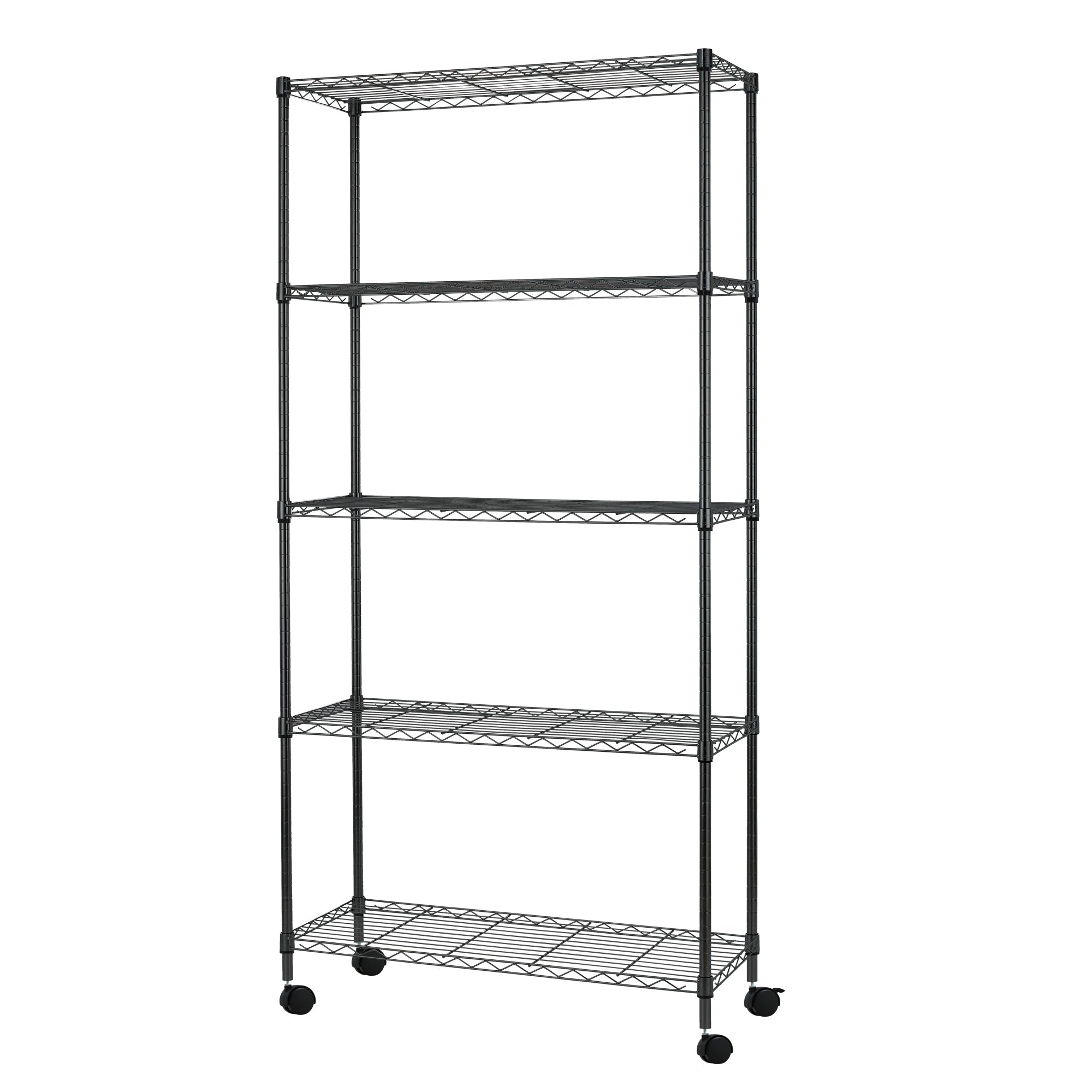 5 Stufendraht-Metallregale mit Rädern