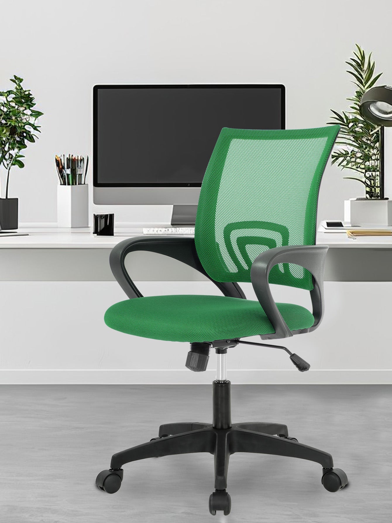 Ergonomic Office Chair - Mesh Desk Task Computer Swivel Chair mit Lumbar-Unterstützung, moderne Führungs verstellbar