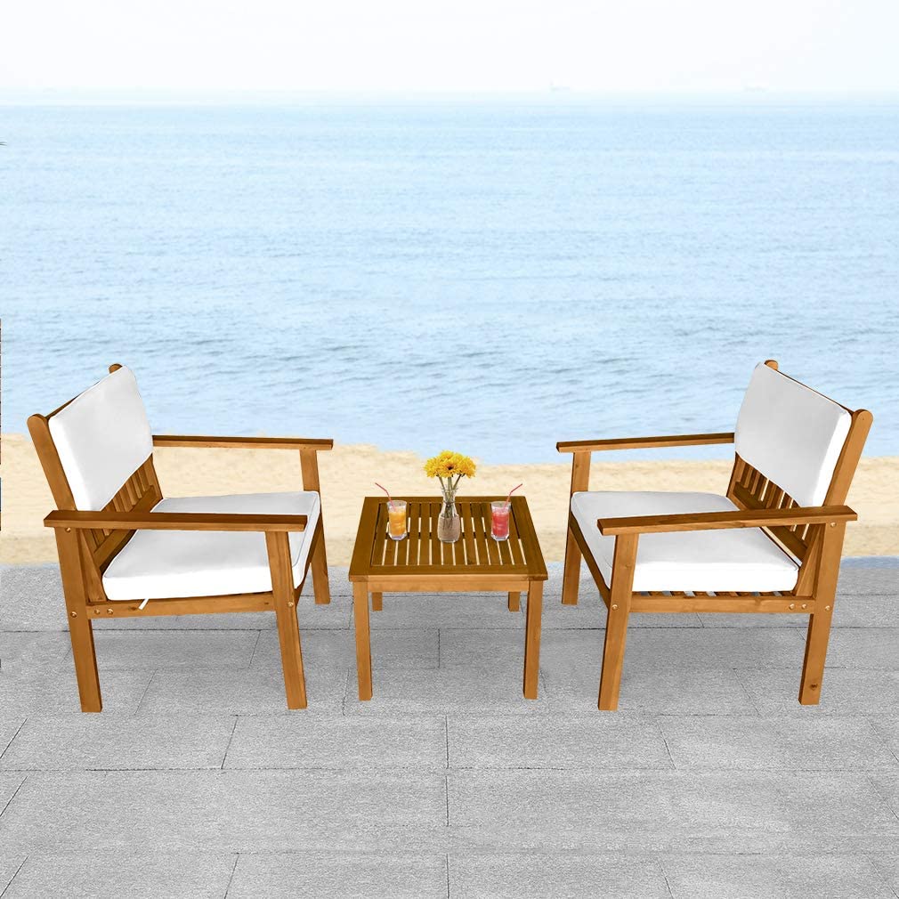 3-Stück Patio Bistro Set Patio Möbel Outdoor Tisch Stuhl Set