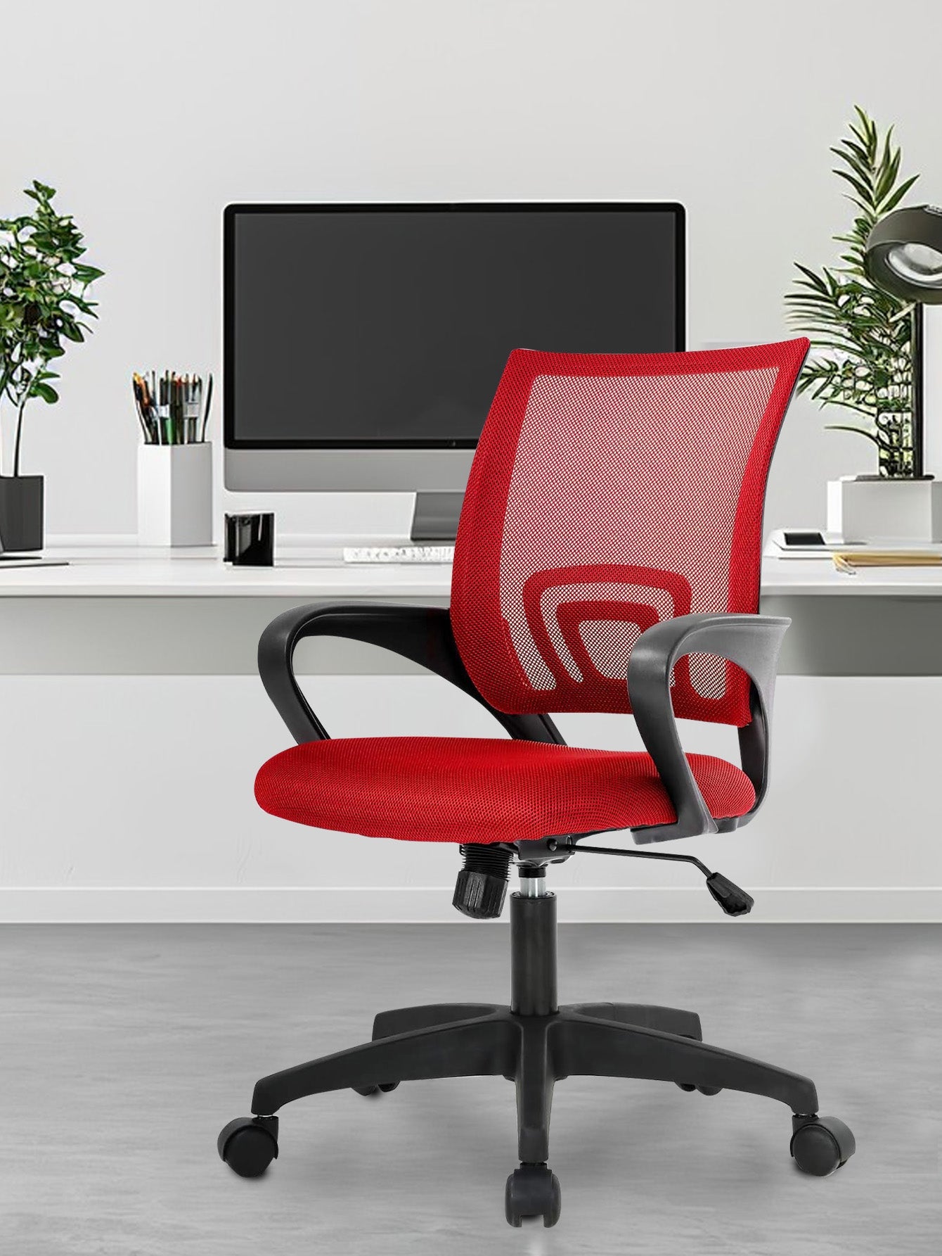 Ergonomic Office Chair - Mesh Desk Task Computer Swivel Chair mit Lumbar-Unterstützung, moderne Führungs verstellbar