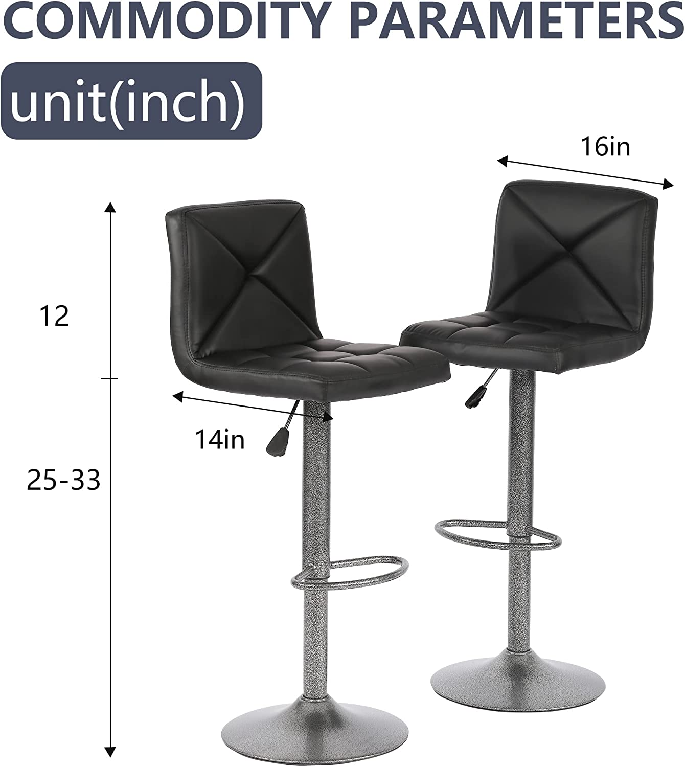 PU Leder Swivel Barshocker Set von 2