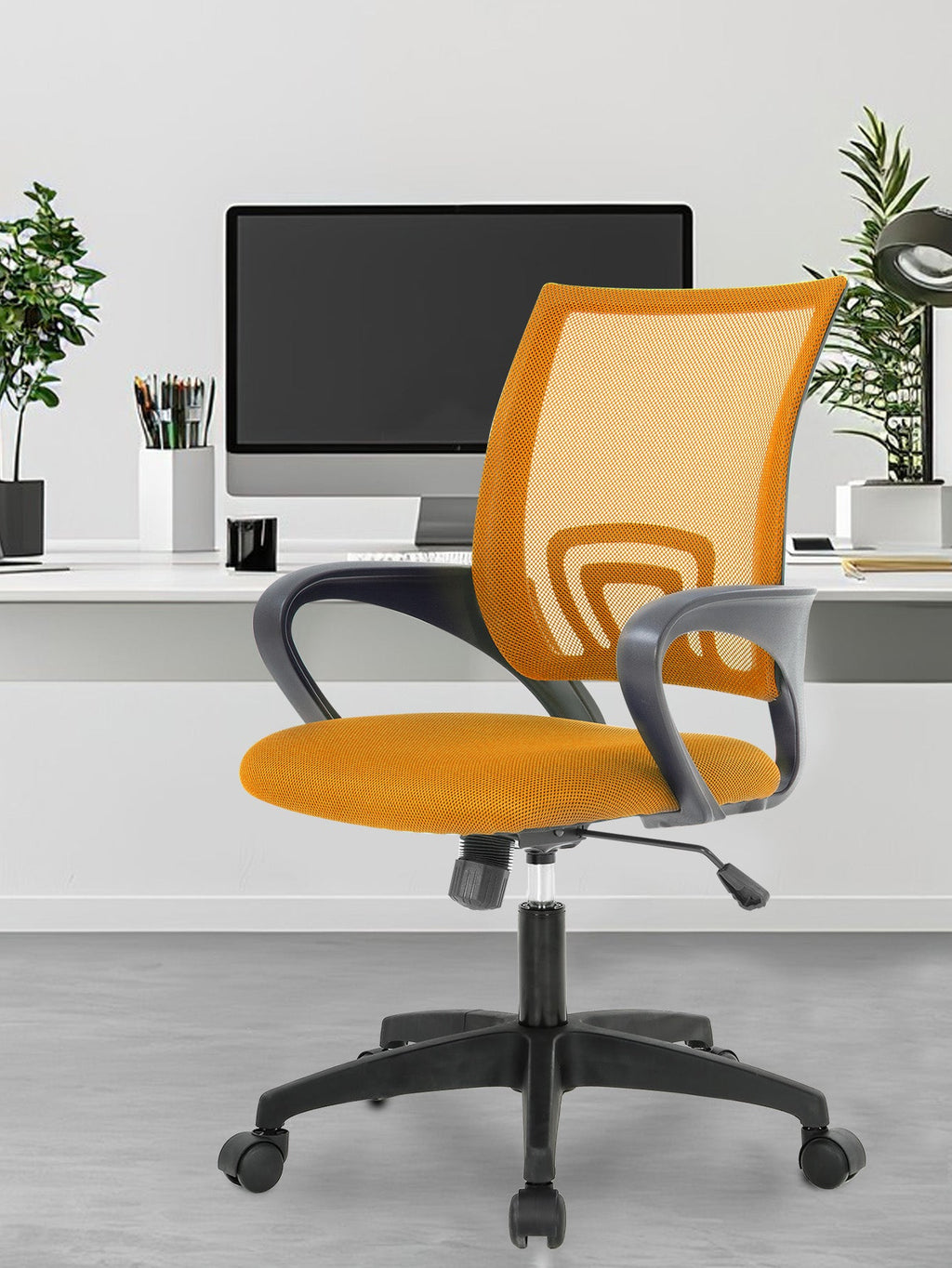 Ergonomic Office Chair - Mesh Desk Task Computer Swivel Chair mit Lumbar-Unterstützung, moderne Führungs verstellbar