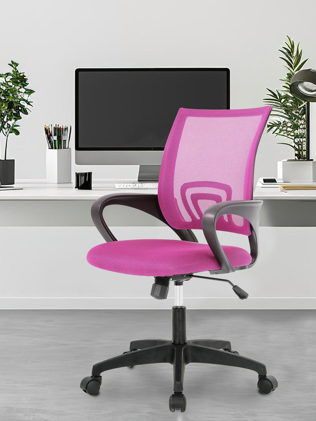 Ergonomic Office Chair - Mesh Desk Task Computer Swivel Chair mit Lumbar-Unterstützung, moderne Führungs verstellbar