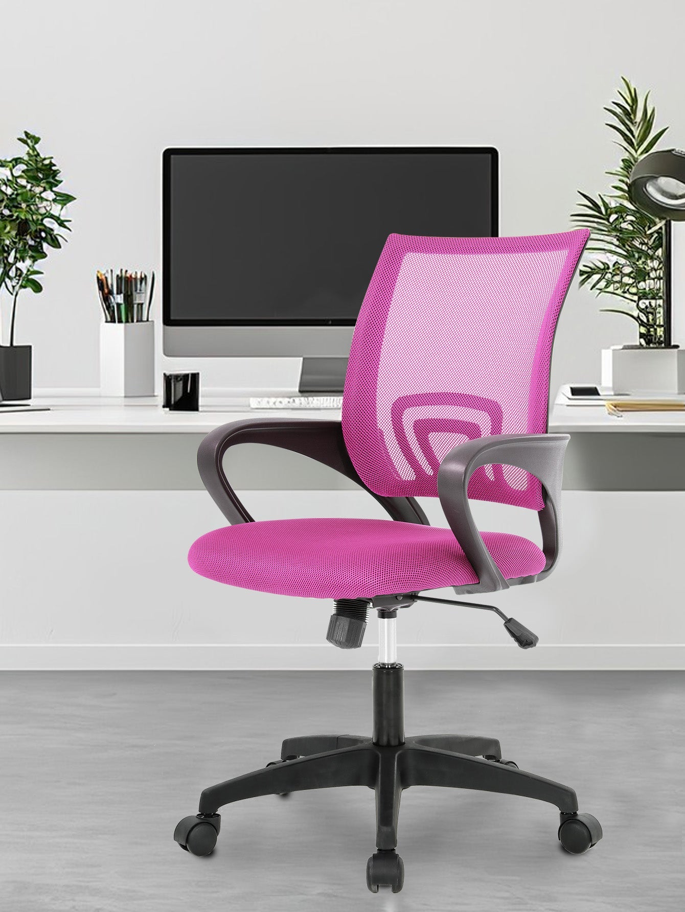 Ergonomic Office Chair - Mesh Desk Task Computer Swivel Chair mit Lumbar-Unterstützung, moderne Führungs verstellbar