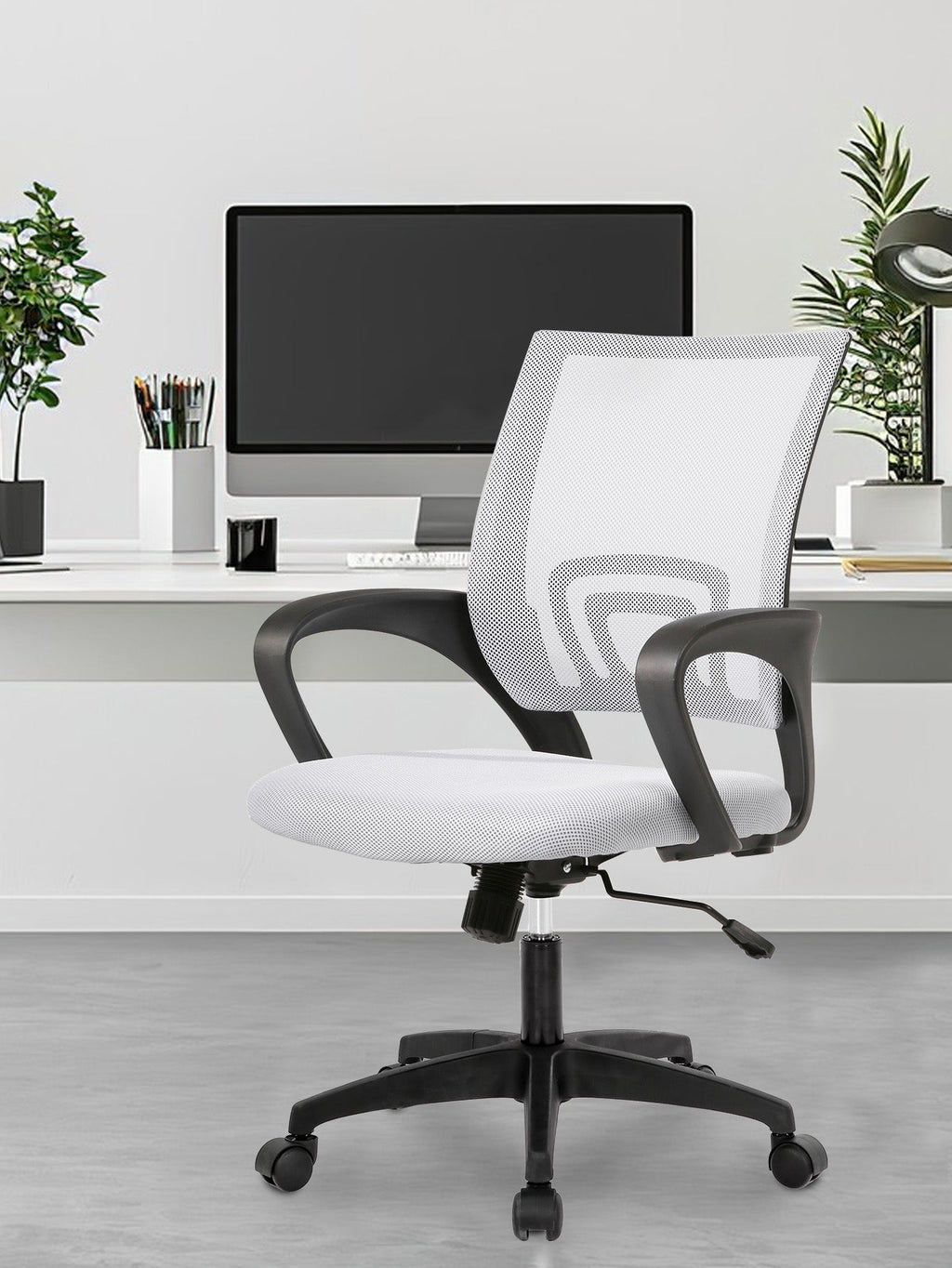 Ergonomic Office Chair - Mesh Desk Task Computer Swivel Chair mit Lumbar-Unterstützung, moderne Führungs verstellbar