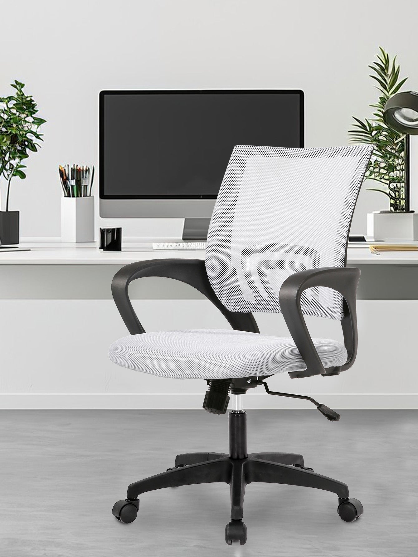Ergonomic Office Chair - Mesh Desk Task Computer Swivel Chair mit Lumbar-Unterstützung, moderne Führungs verstellbar