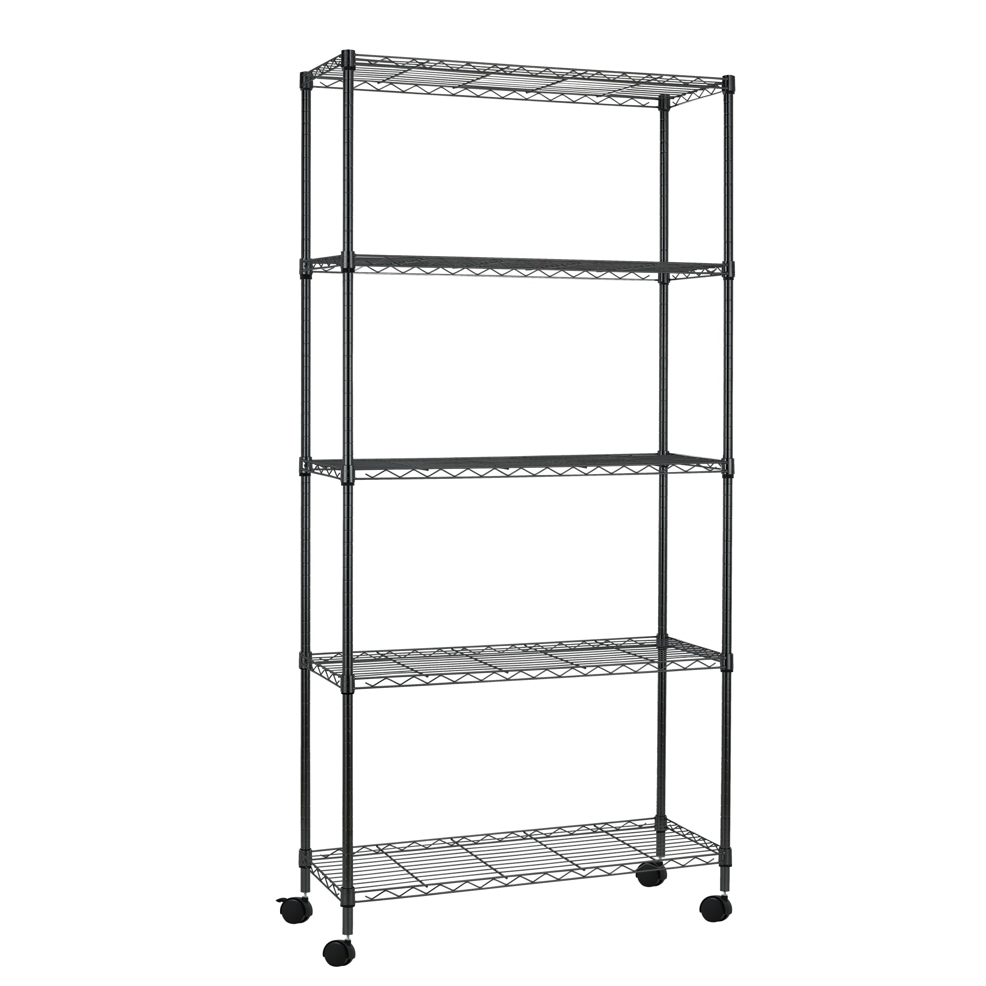 5 Stufendraht-Metallregale mit Rädern