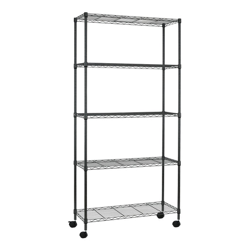 5 Stufendraht-Metallregale mit Rädern