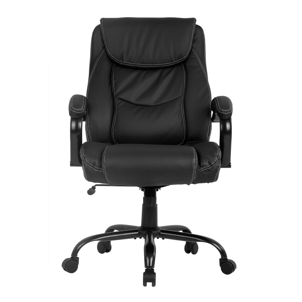 Breitsitzer Ergonomischer PU Lederschreibtischstuhl