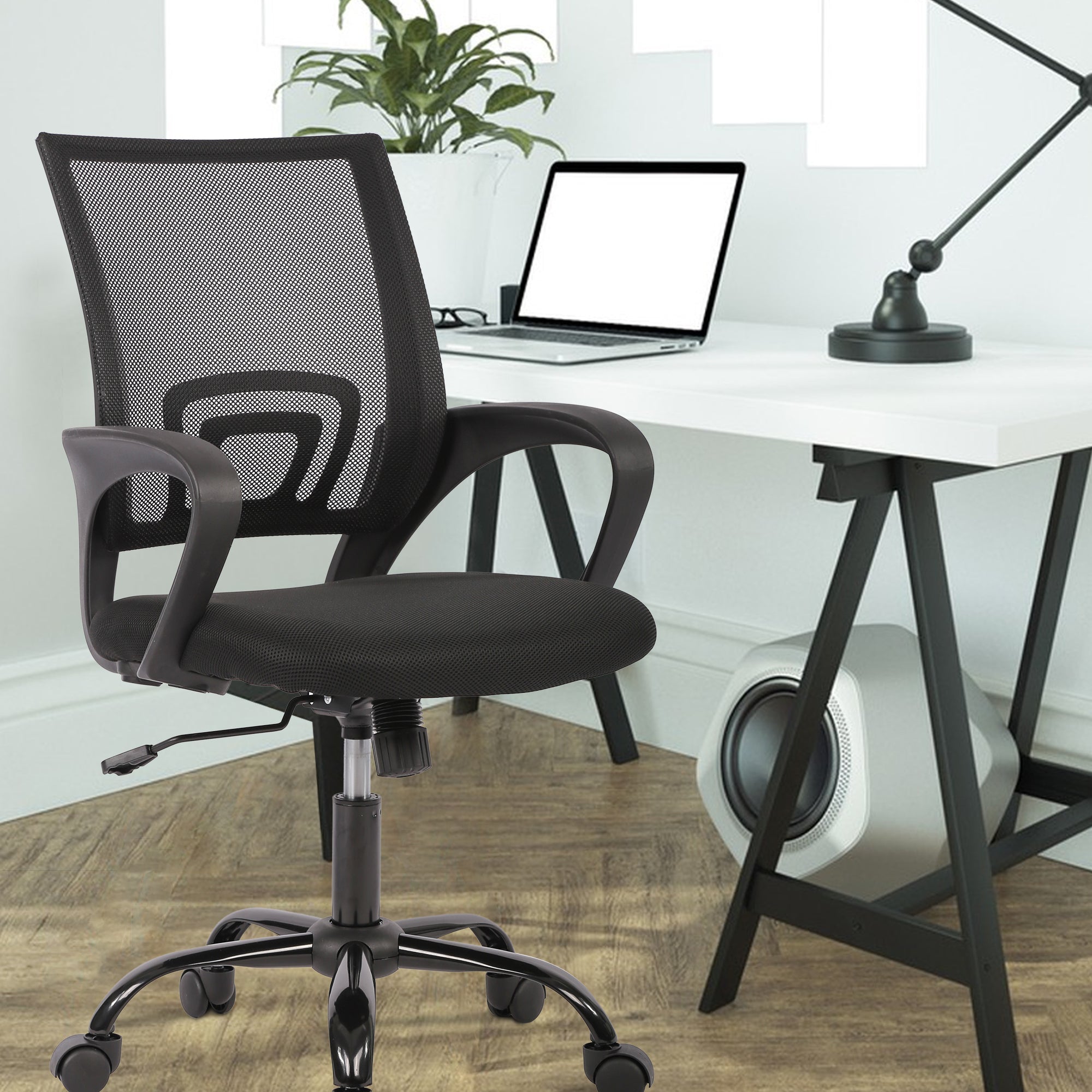 Ergonomic Office Chair - Mesh Desk Task Computer Swivel Chair mit Lumbar-Unterstützung, moderne Führungs verstellbar