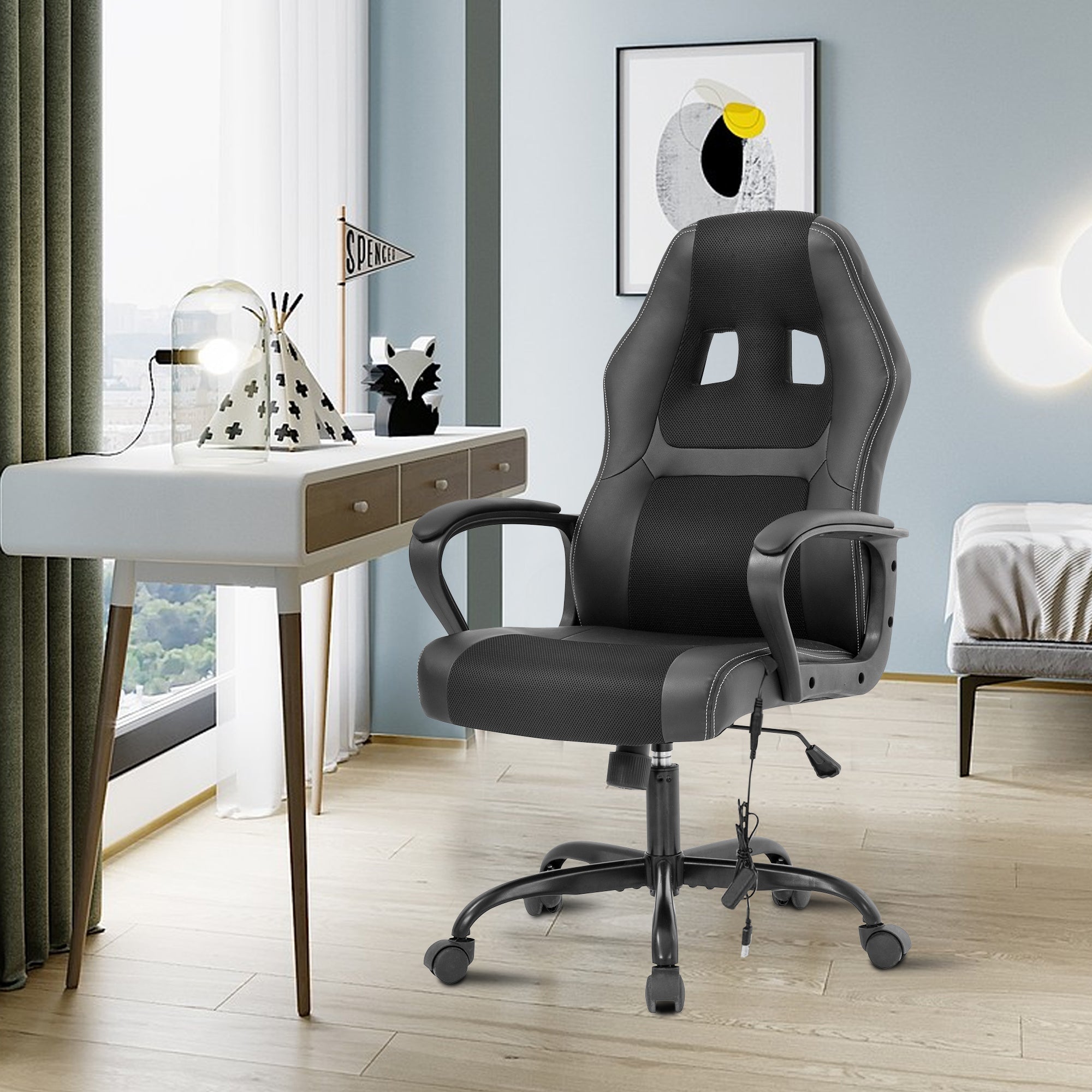 Verstellbare PU Lumbal Massage Support Leder Racing Chair