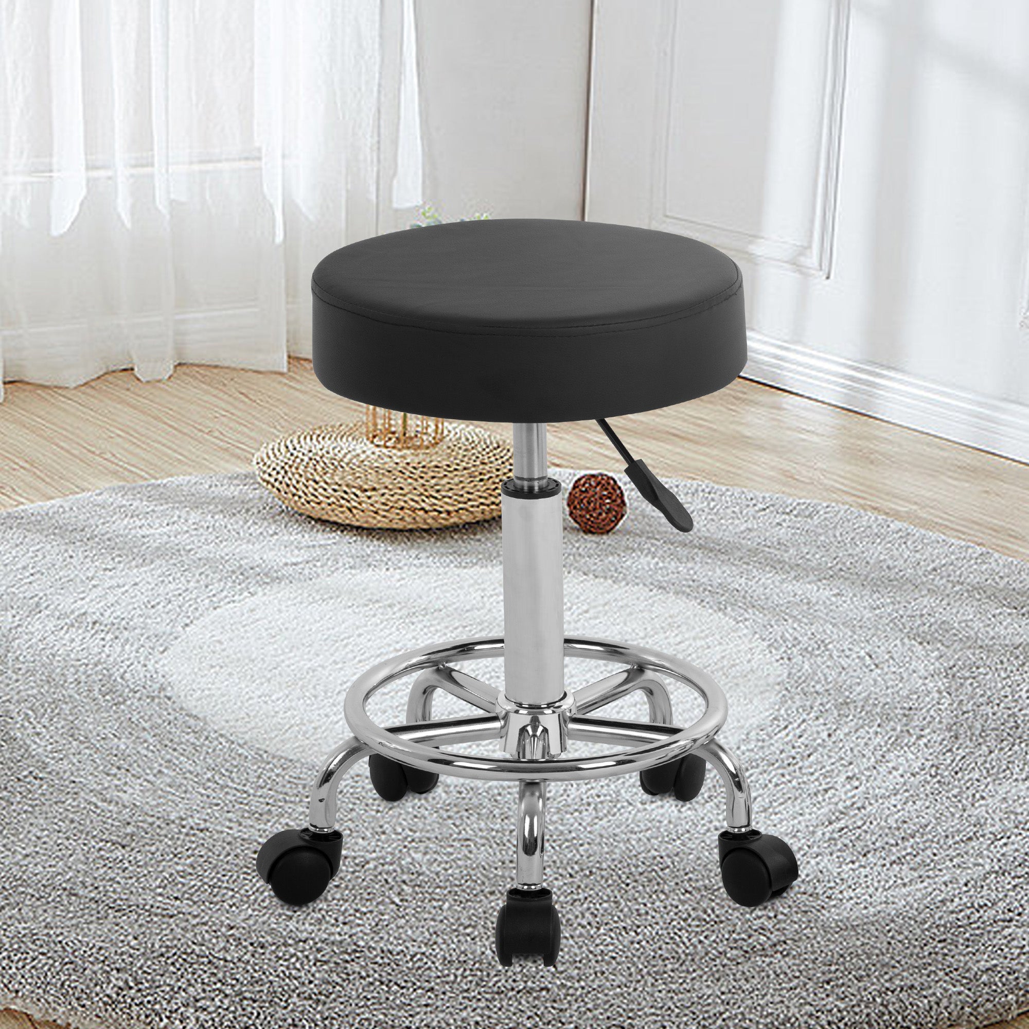 Round Rolling Swivel Esthetician Pu Chair