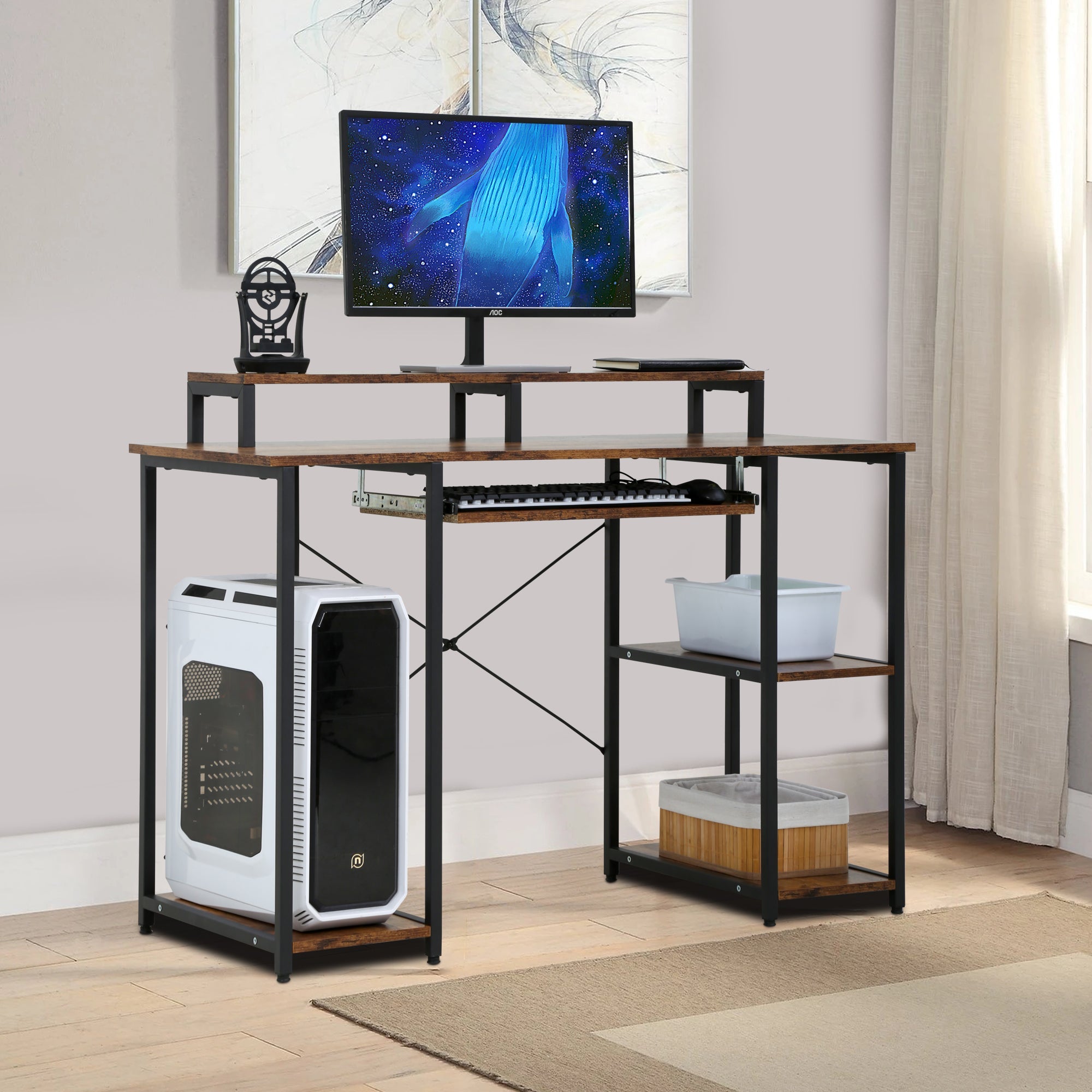 46' Gaming Storage Regale Schreibtisch