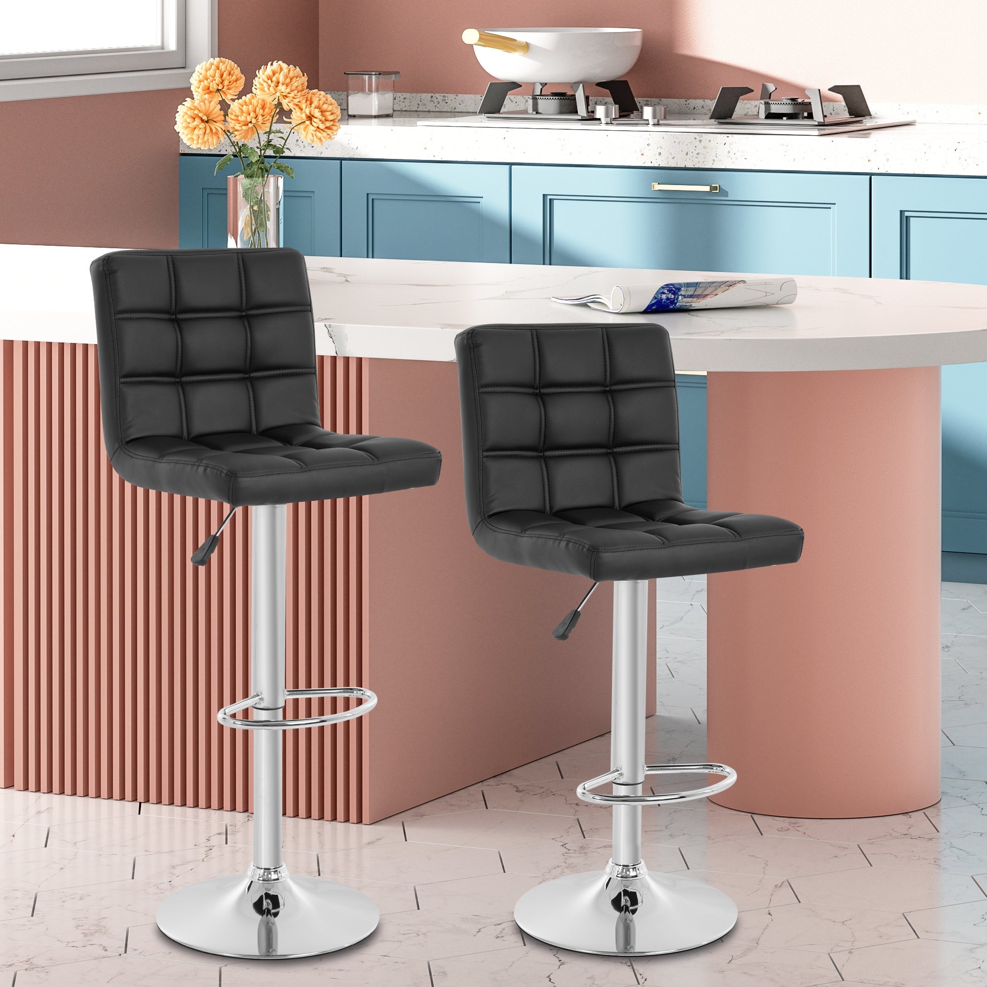 Modernes Swivel Bar Hocker Set von 2