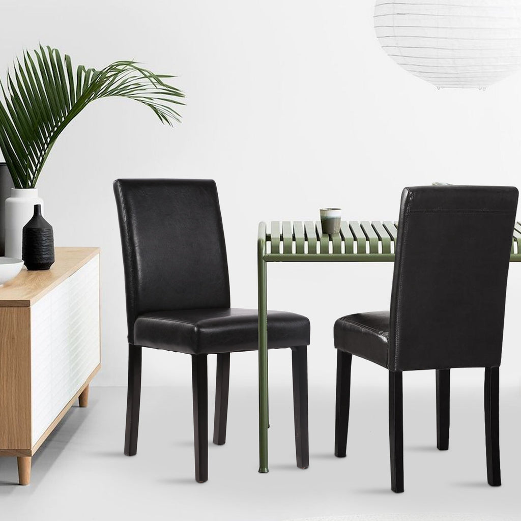 Esszimmer Leder Stühle Parsons Set von 4