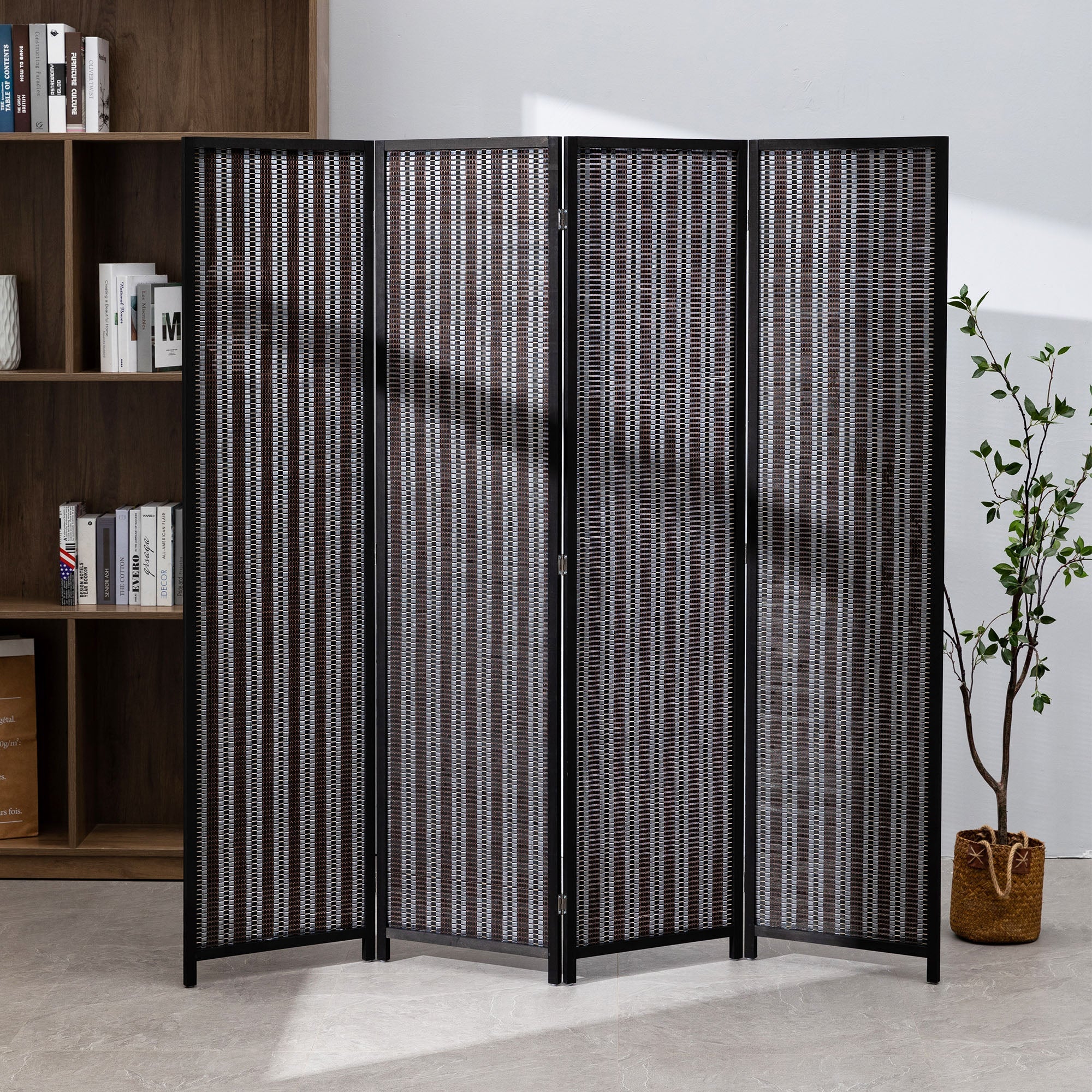 Bambus 4 Panel Privacy Wall Divider Wood Wohnzimmer