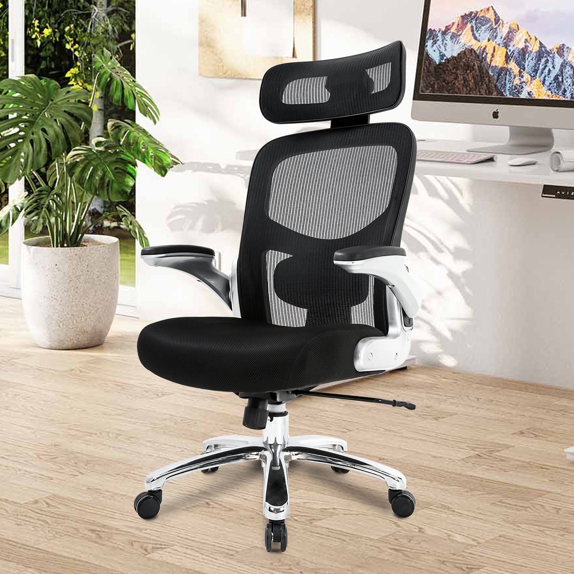 Executive Lumbar Support Flip UP Desk Chair
