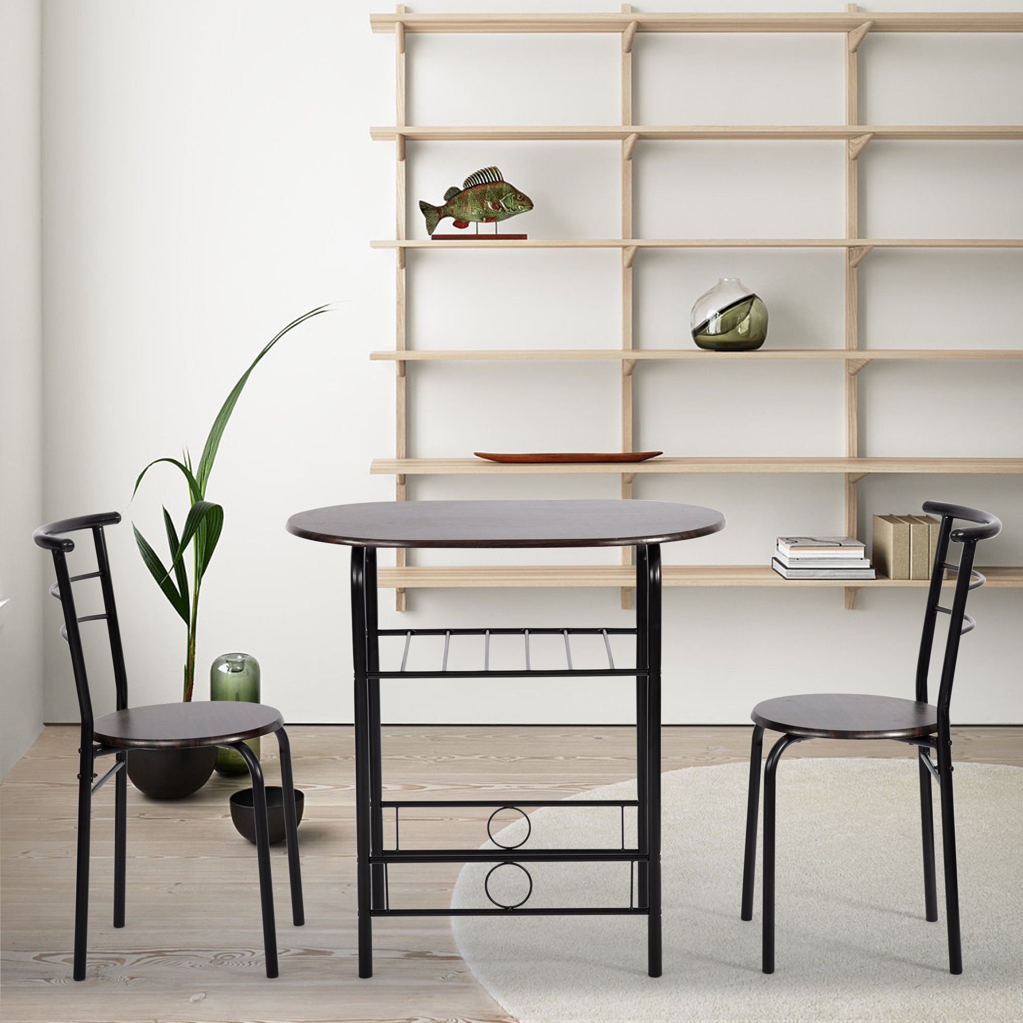 3-Piece Round Table und Stuhl Set für Küche Esszimmer