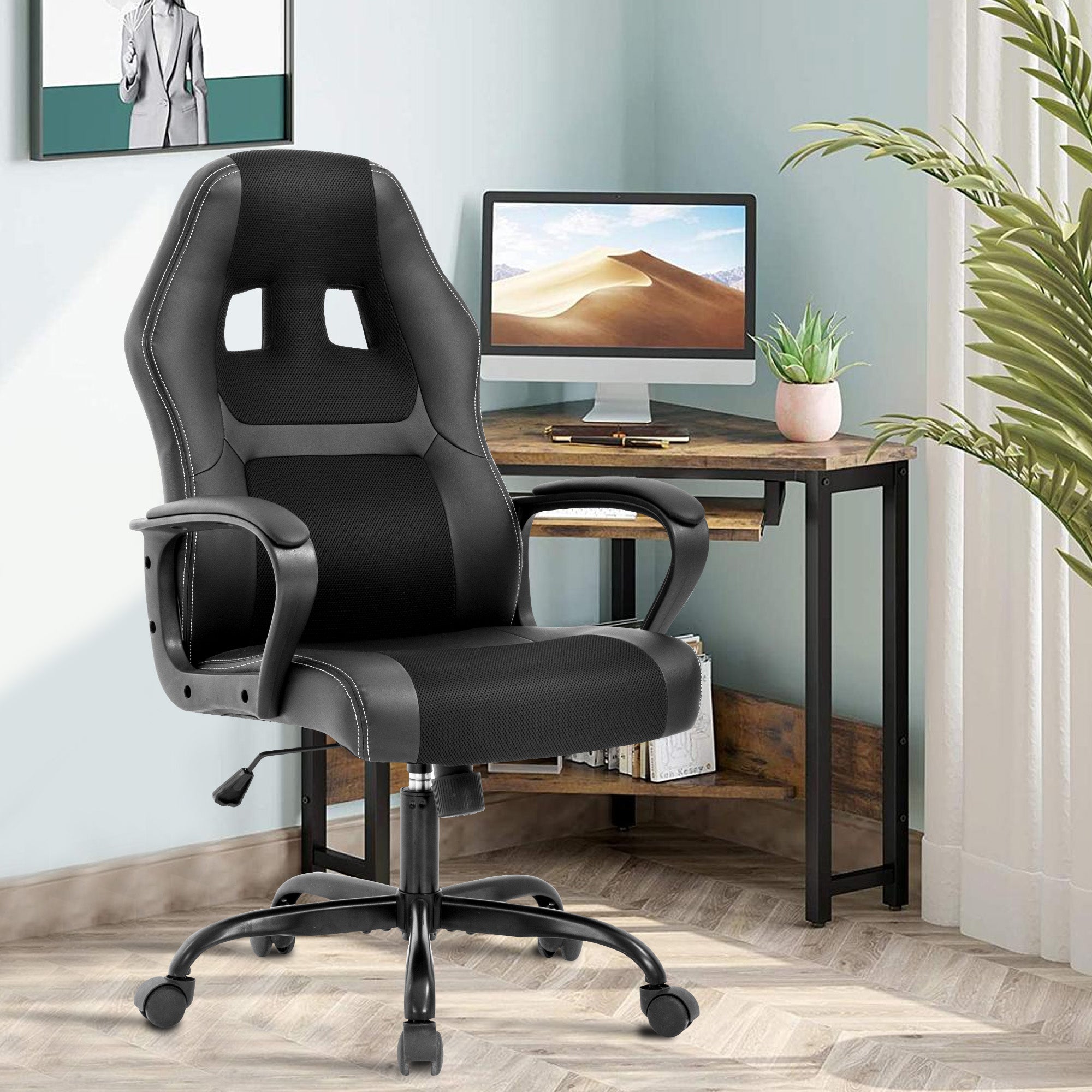 High Back Leather Racing Lumbar Support Gaming Chair