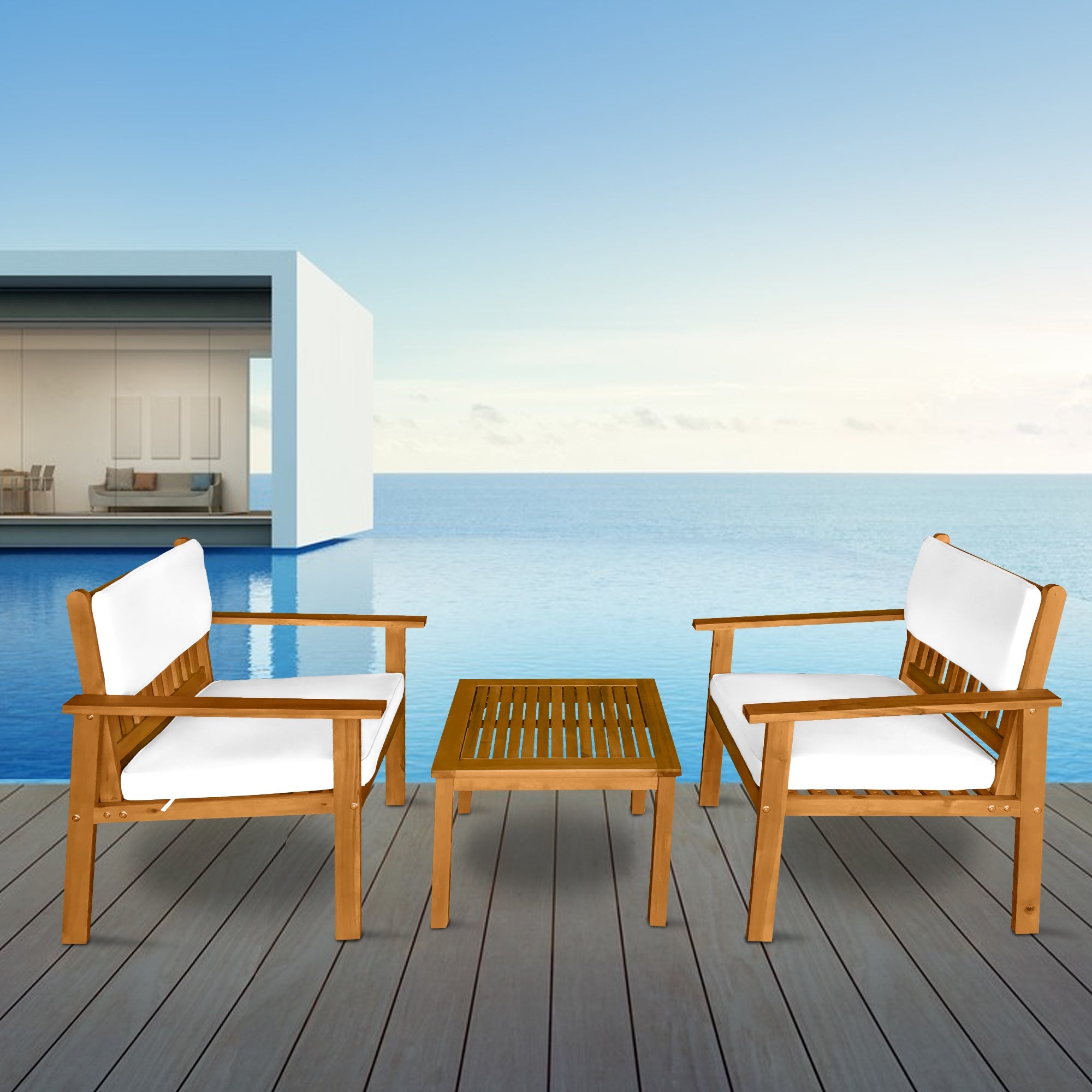 3-Stück Patio Bistro Set Patio Möbel Outdoor Tisch Stuhl Set