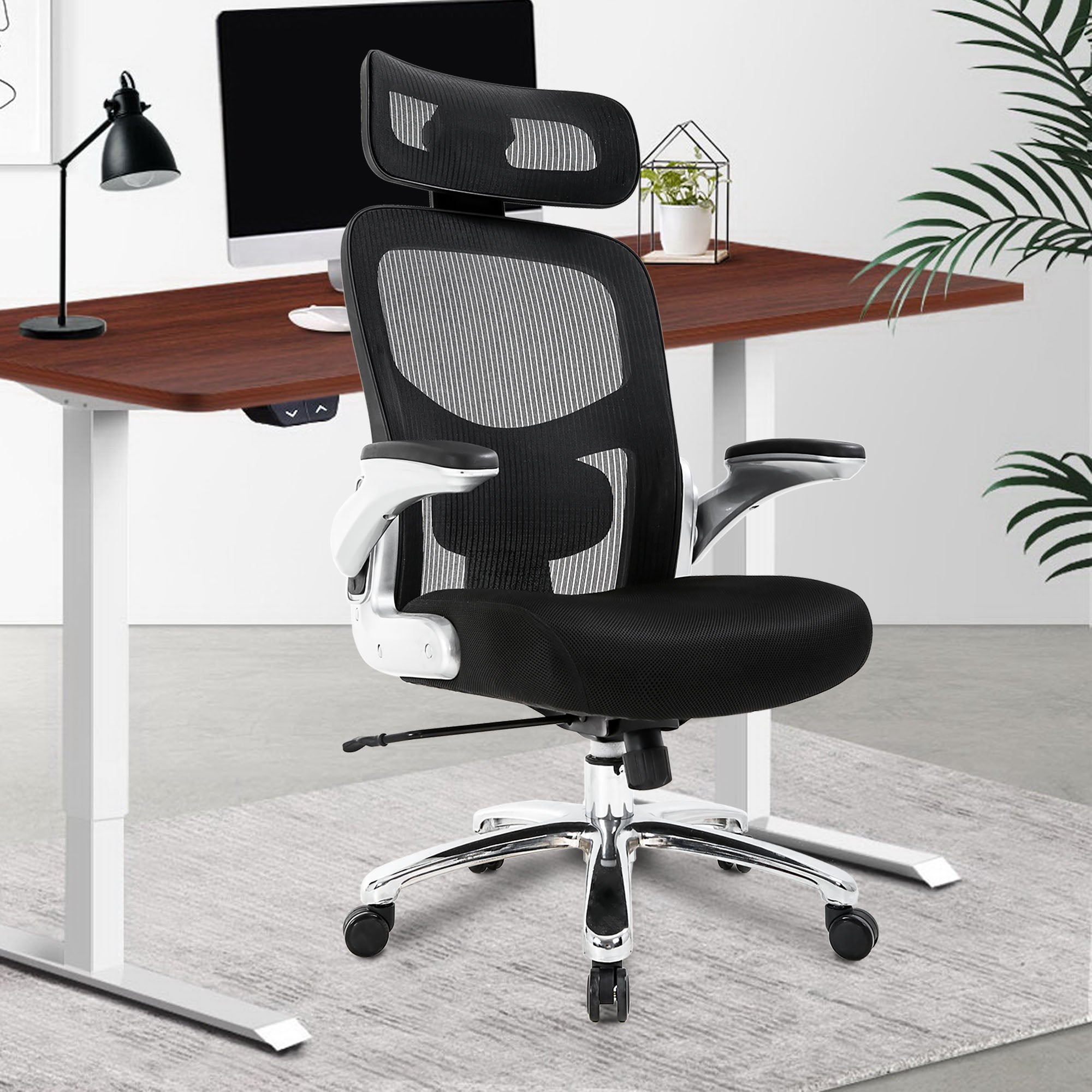 Executive Lumbar Support Flip UP Desk Chair