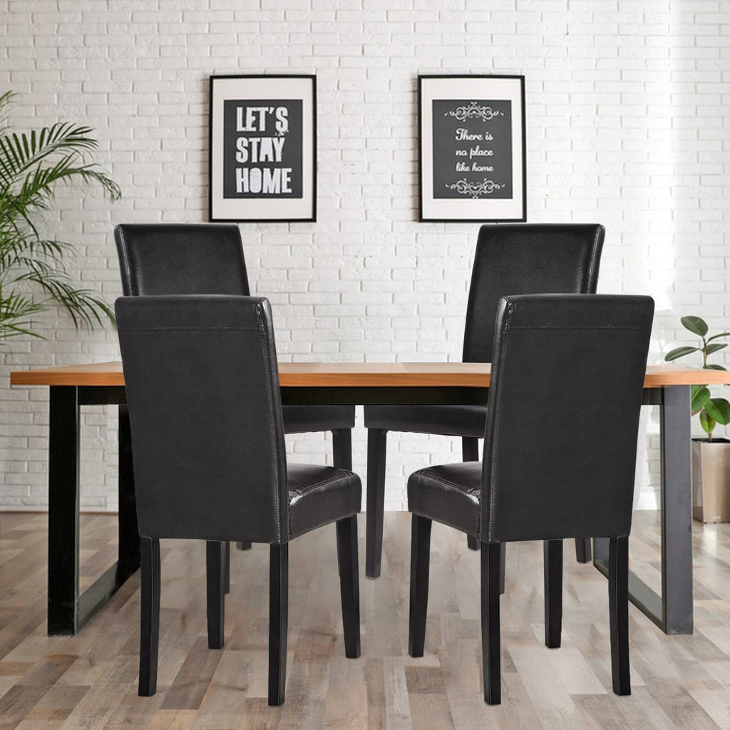 Esszimmer Leder Stühle Parsons Set von 4