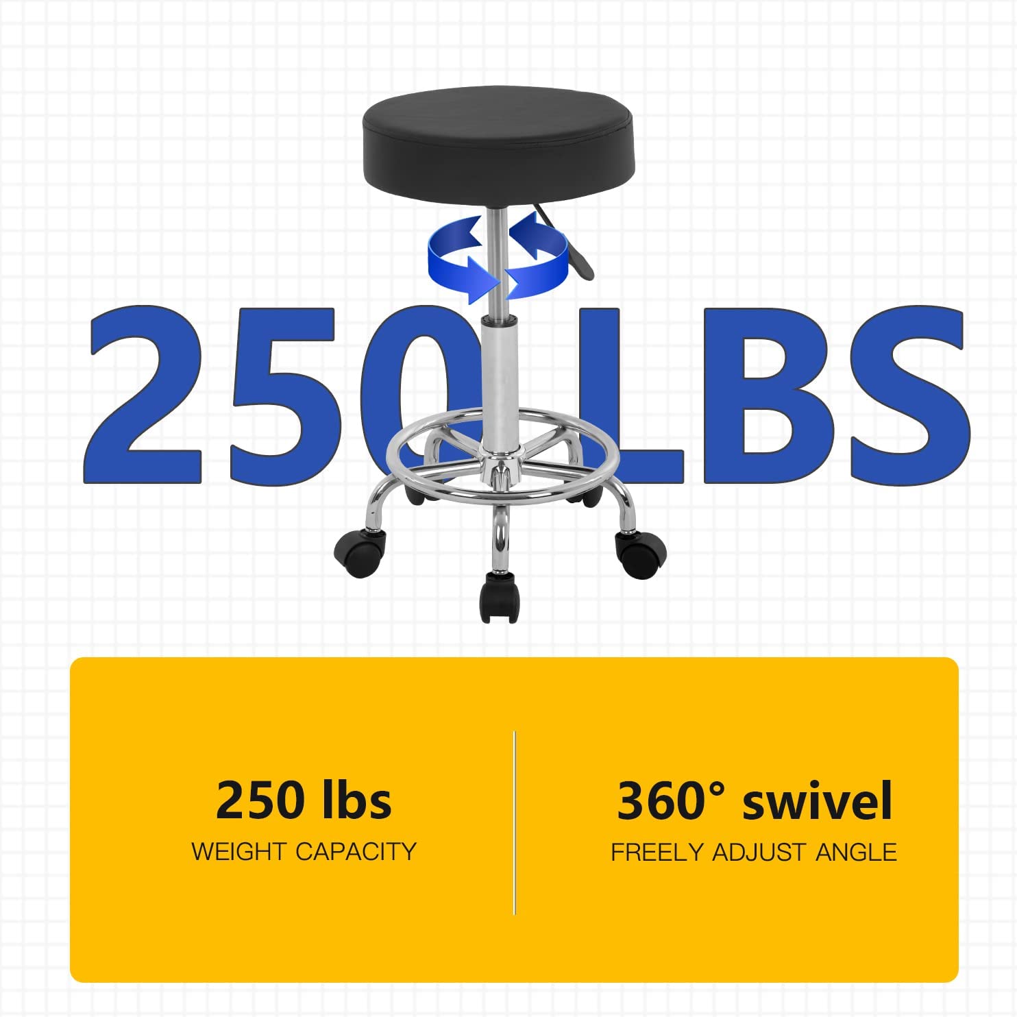 Round Rolling Swivel Esthetician Pu Chair