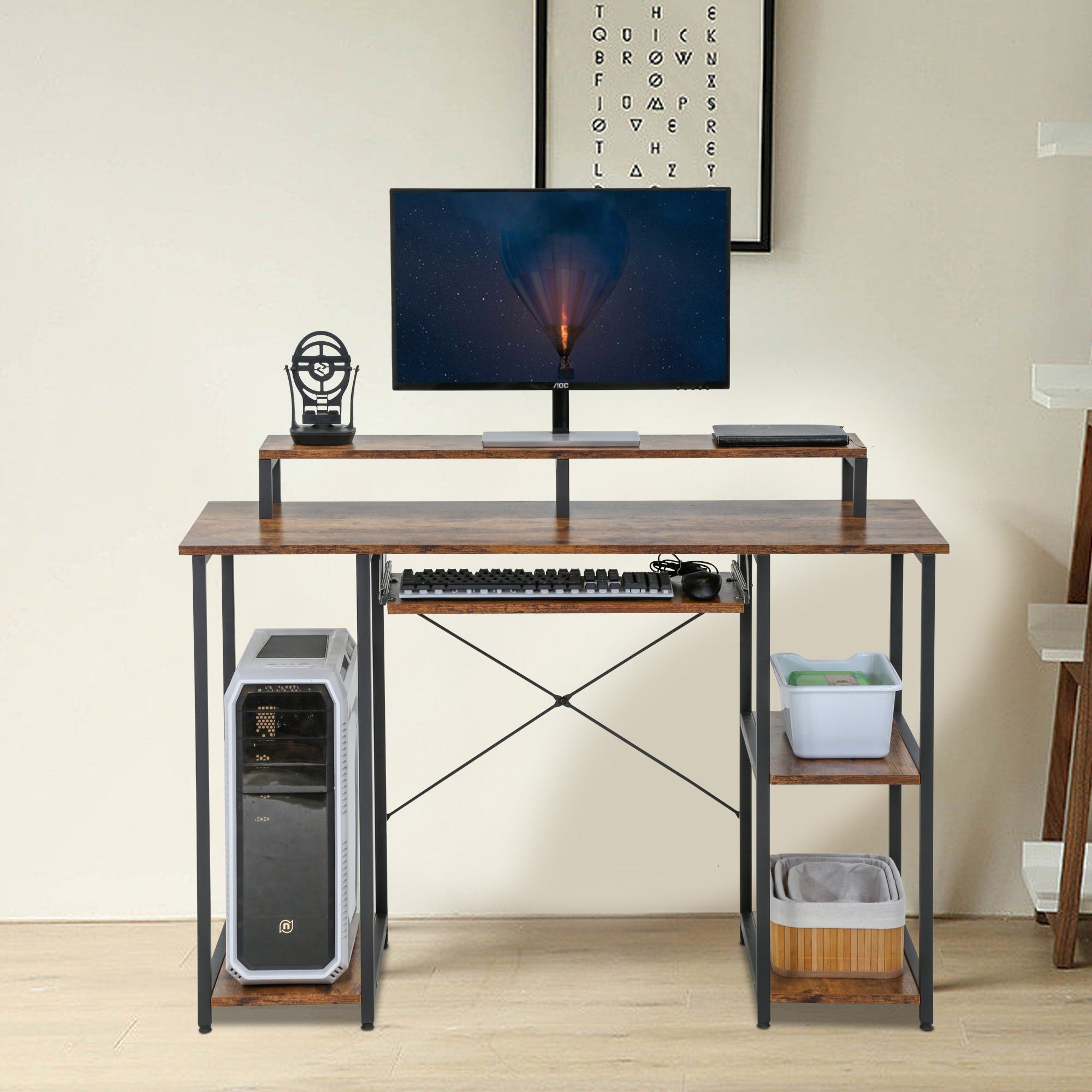 46' Gaming Storage Regale Schreibtisch