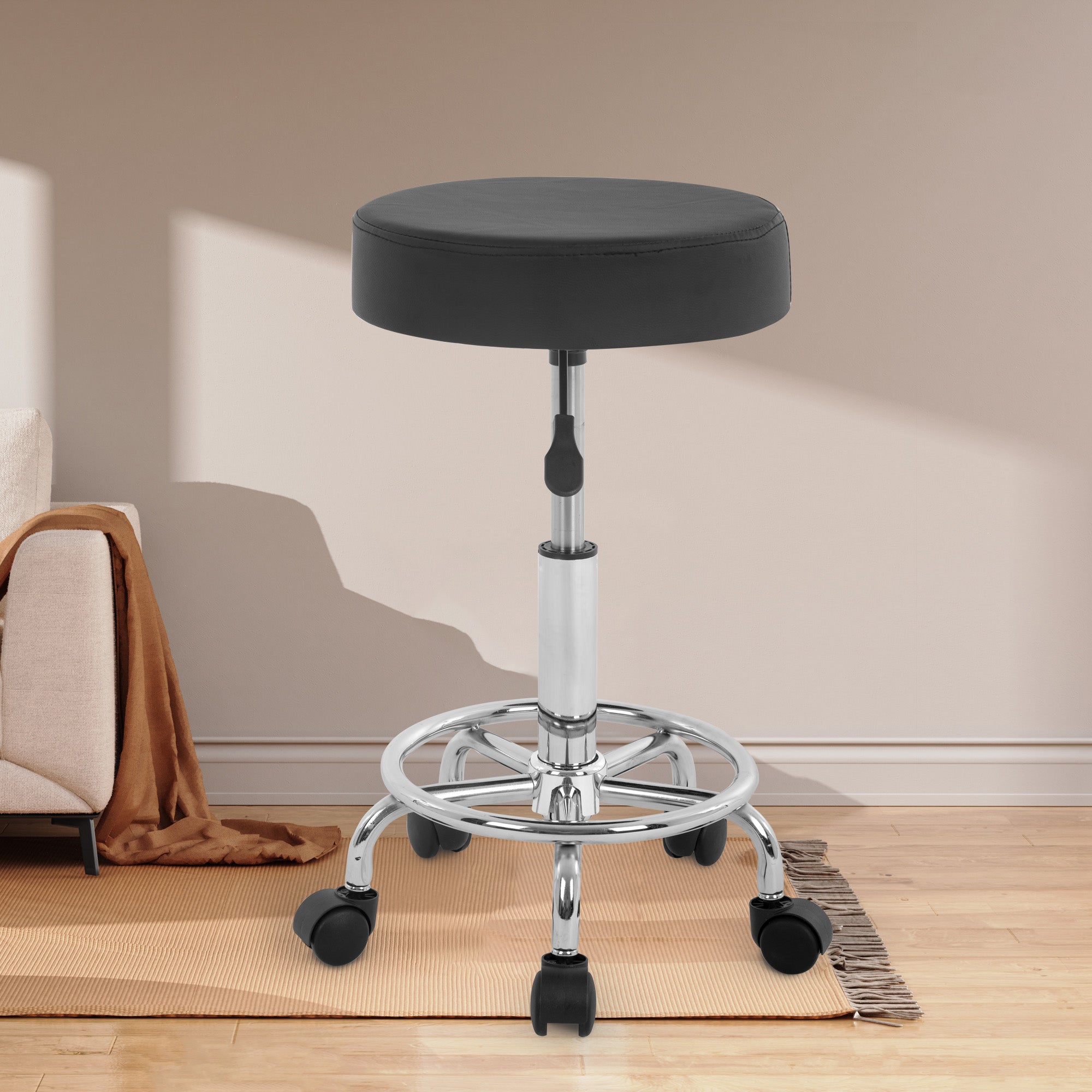 Round Rolling Swivel Esthetician Pu Chair