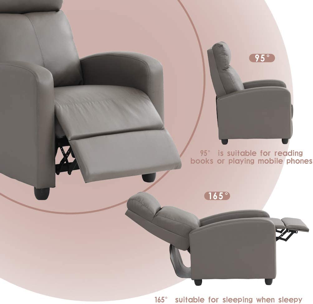 Recliner Chair für Wohnzimmer mit PU Leder gepolsterte Sitzlehne