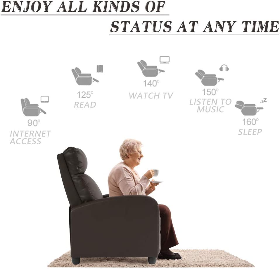 Recliner Chair Einzelne Liege Sofa mit gepolsterten Sitzlehne