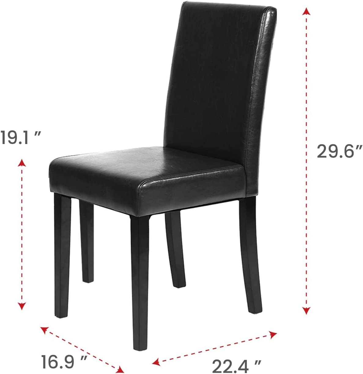 Esszimmer Leder Stühle Parsons Set von 4