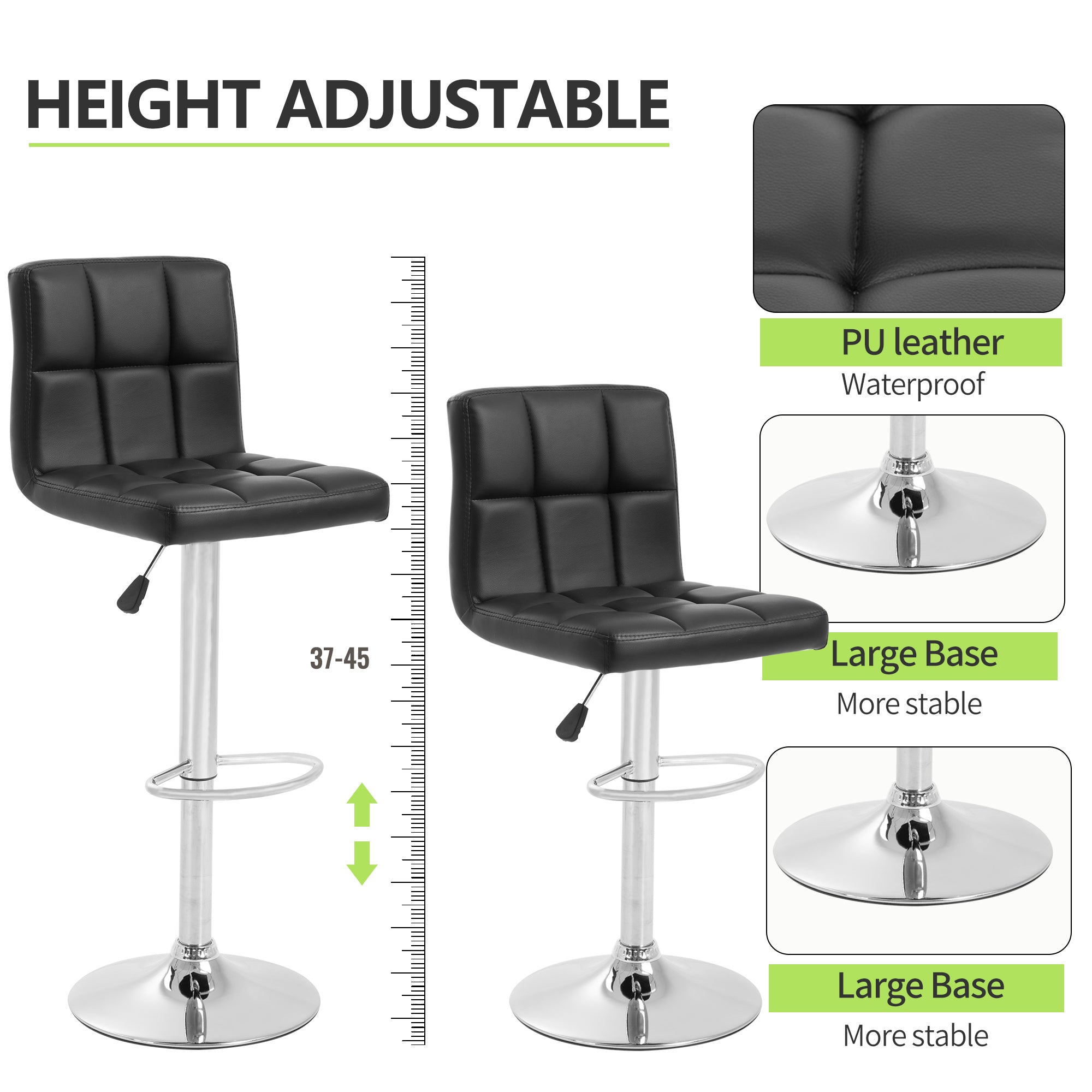 Counter Height Verstellbare Drehstühle Set von 2 Esszimmerstühlen