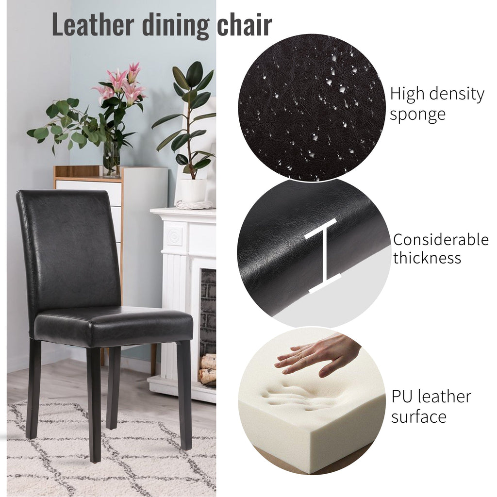Esszimmer Leder Stühle Parsons Set von 4