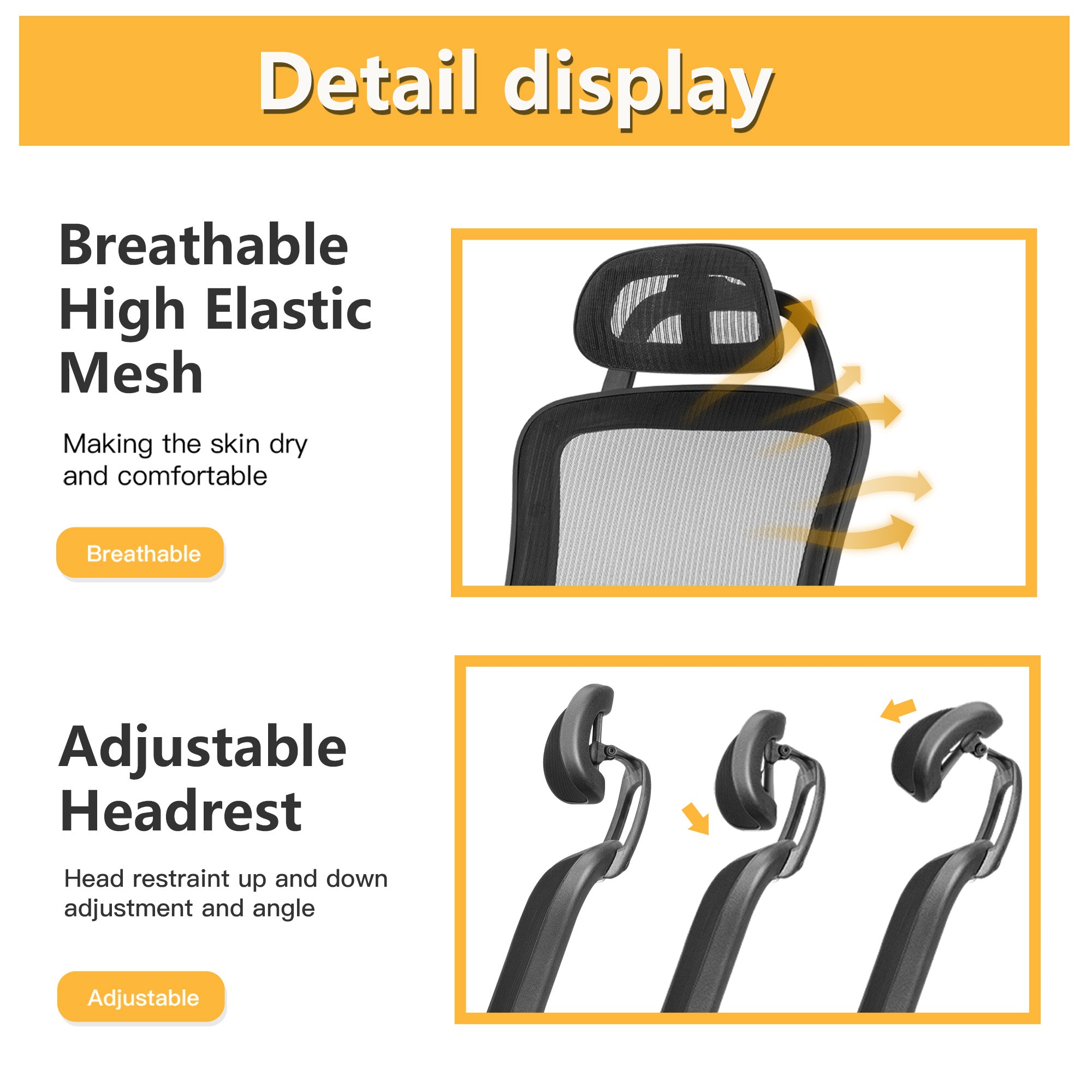 Executive Adjusted Headrest Office High Back Desk Chair