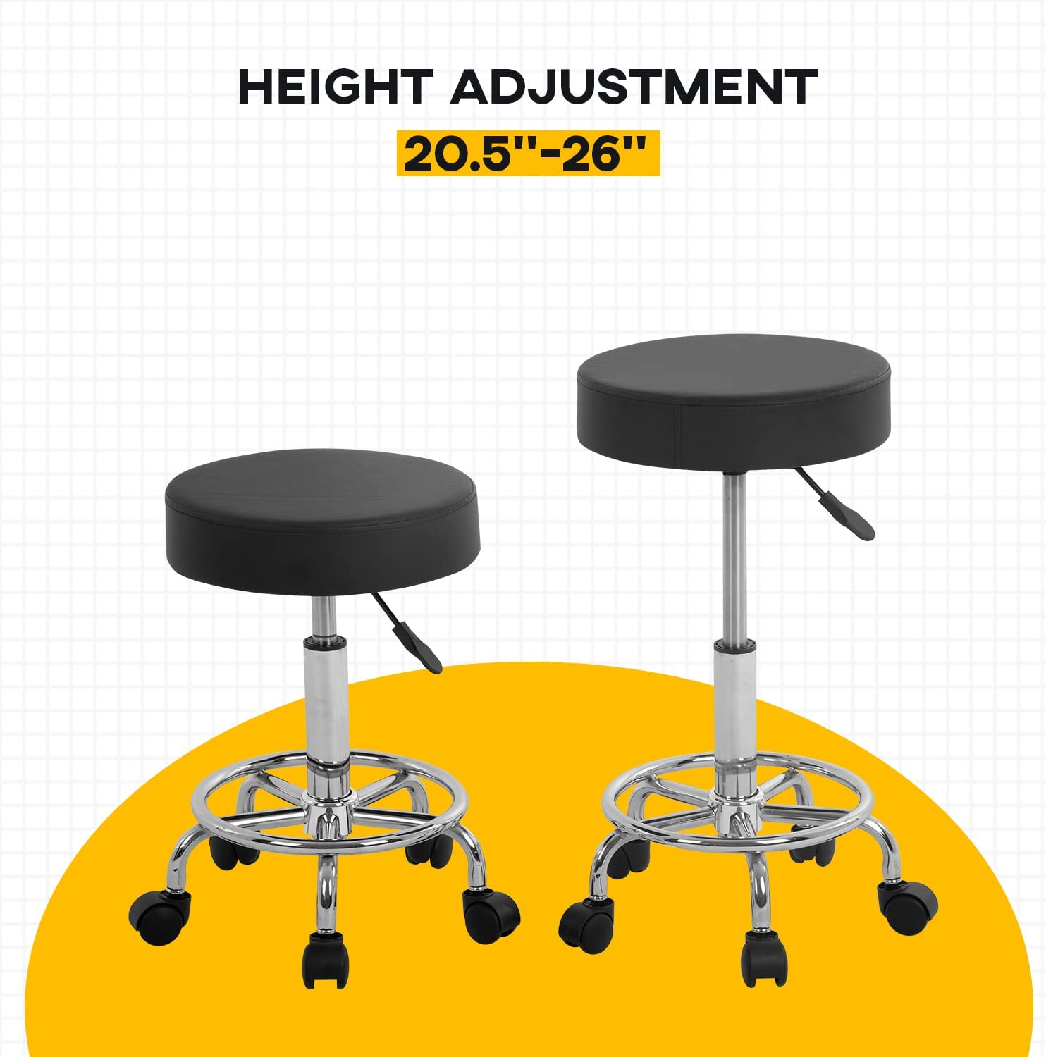 Round Rolling Swivel Esthetician Pu Chair