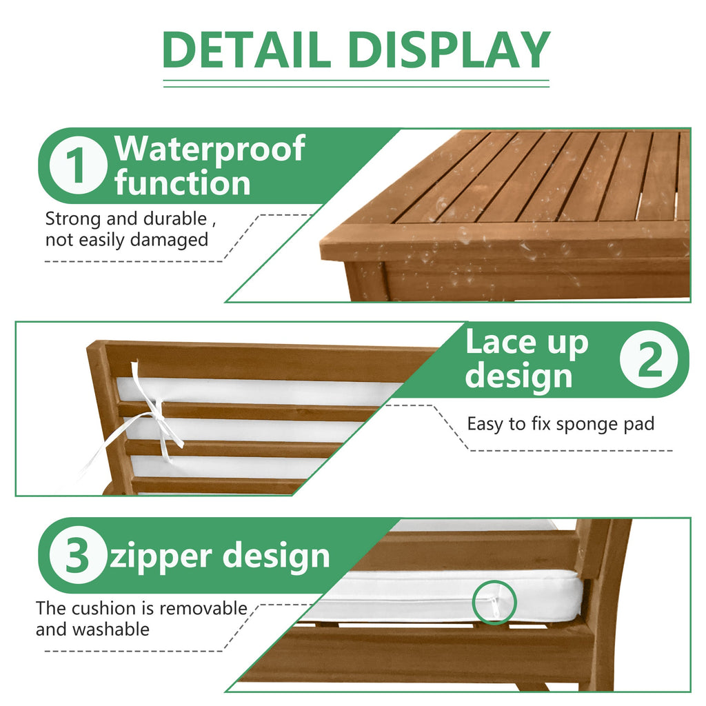 4-Stück-Acacia-Holz Außensitze