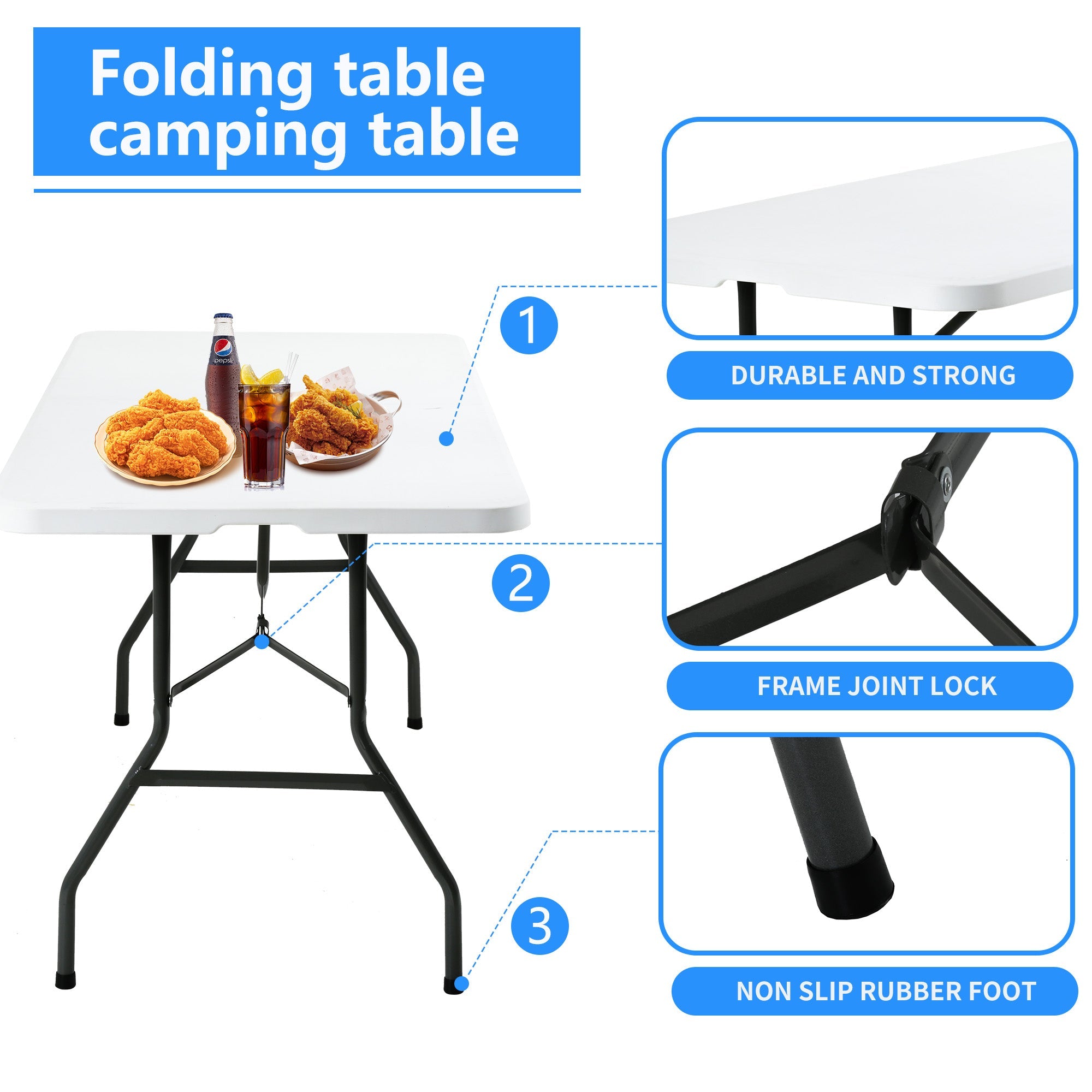 Plastik 6ft Klapptisch für Partys Backyard Events