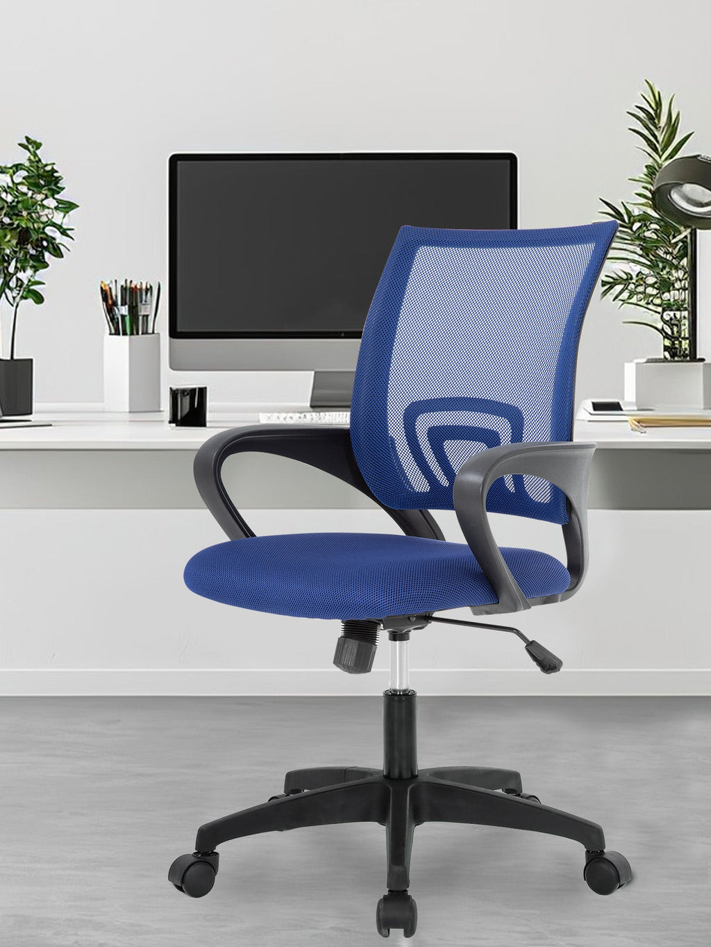 Ergonomic Office Chair - Mesh Desk Task Computer Swivel Chair mit Lumbar-Unterstützung, moderne Führungs verstellbar