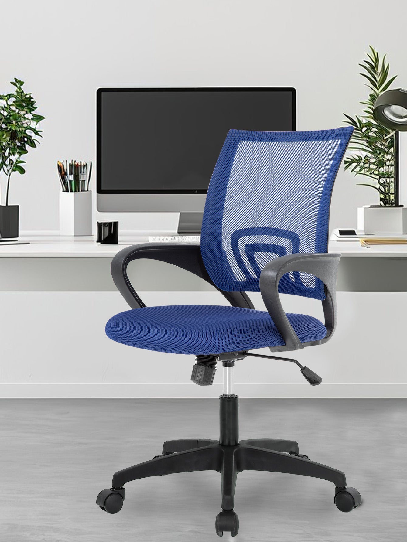 Ergonomic Office Chair - Mesh Desk Task Computer Swivel Chair mit Lumbar-Unterstützung, moderne Führungs verstellbar