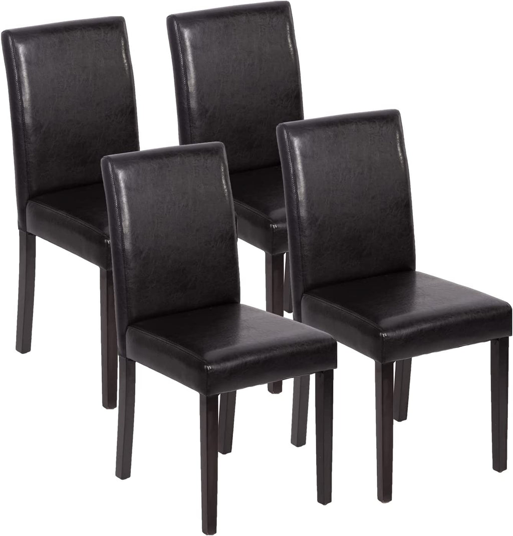 Esszimmer Leder Stühle Parsons Set von 4