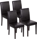 Esszimmer Leder Stühle Parsons Set von 4