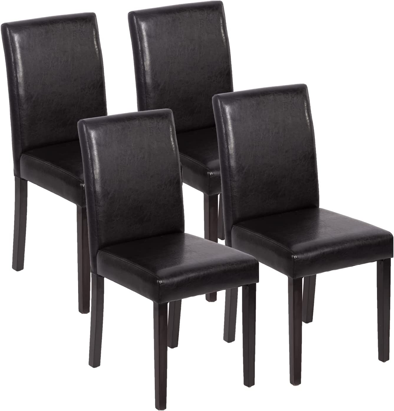 Esszimmer Leder Stühle Parsons Set von 4