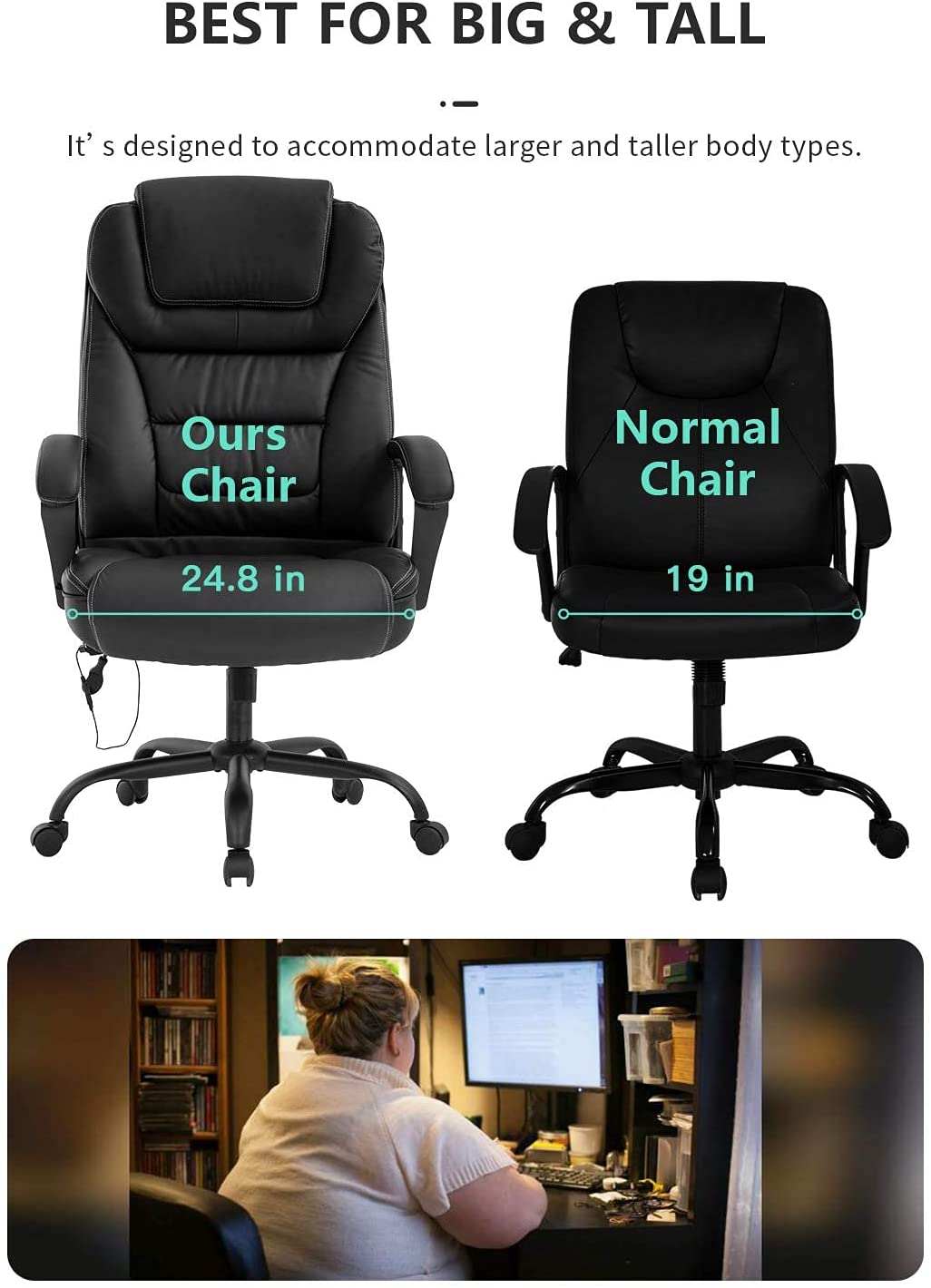 Tall & High Back PU Ergonomic Desk Chair