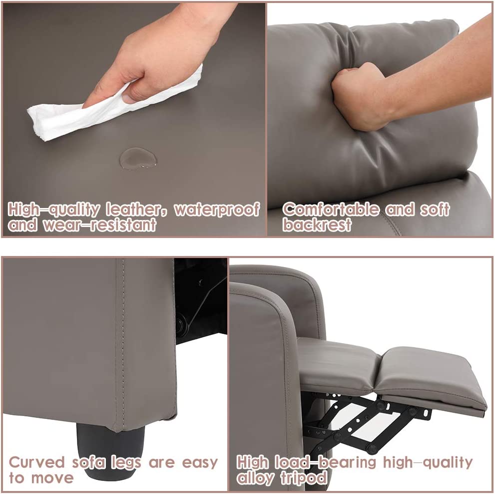 Recliner Chair für Wohnzimmer mit PU Leder gepolsterte Sitzlehne