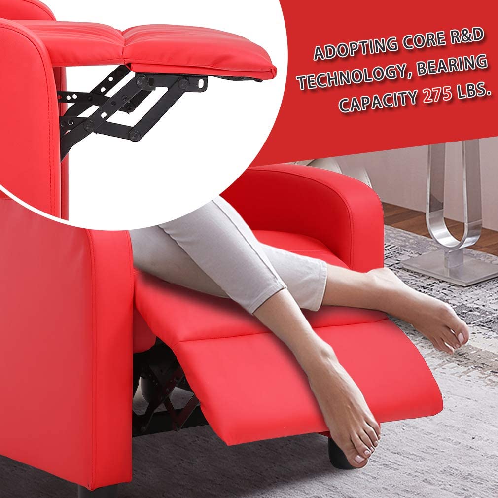 Recliner Stuhl für Wohnzimmer Recliner Sofa mit PU Leder gepolsterte Sitzlehne