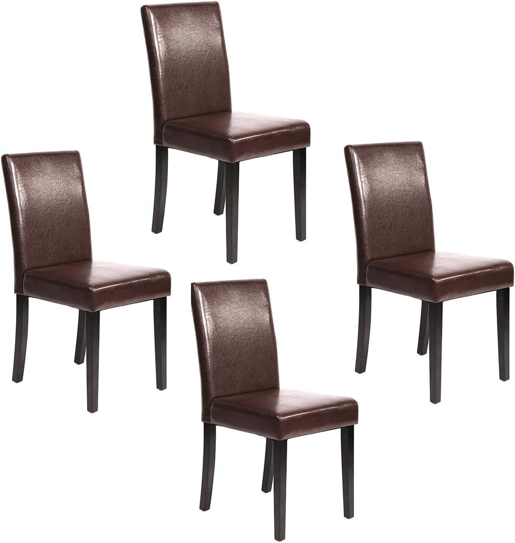 Esszimmer Leder Stühle Parsons Set von 4