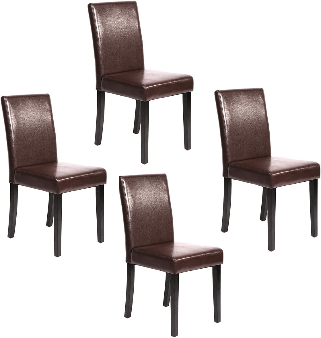 Esszimmer Leder Stühle Parsons Set von 4